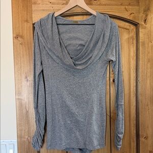Zella Heather Gray Cowl Neck Long Sleeve Top